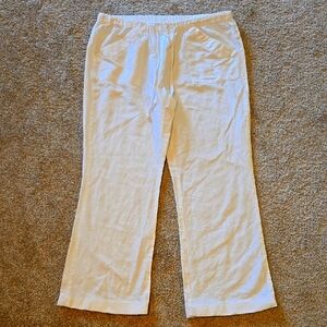 New York & Company Women's White Wide Leg Lightweight Pants W/ Pockets Size S